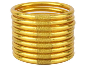GOLD ALL WEATHER BANGLES® (AWB®) - SERENITY PRAYER-SET -PULSERA DORADA