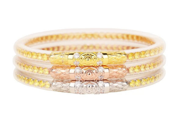 THREE QUEENS ALL WEATHER BANGLES® (AWB®) - YELLOW ROSE
