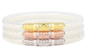 THREE QUEENS ALL WEATHER BANGLES® (AWB®) - WHITE PEARL